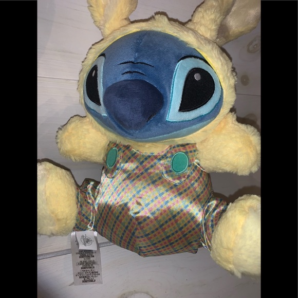 RARE NWOT Disney Lilo and Stitch 10” Plush Easter Bunny Rabbit Costume Yellow - Picture 10 of 14